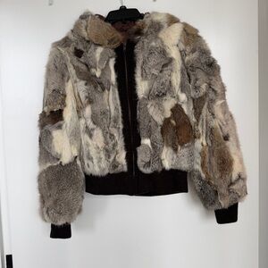 Rabbit Fur Bomber Jacket